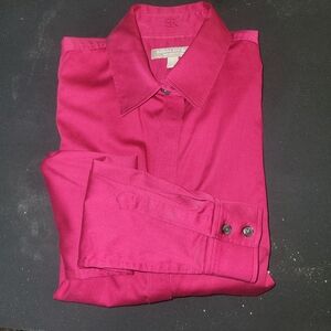 Banana Republic Women's Magenta Non-Iron Fitted Shirt - Stretch - Size 4 - Perfe